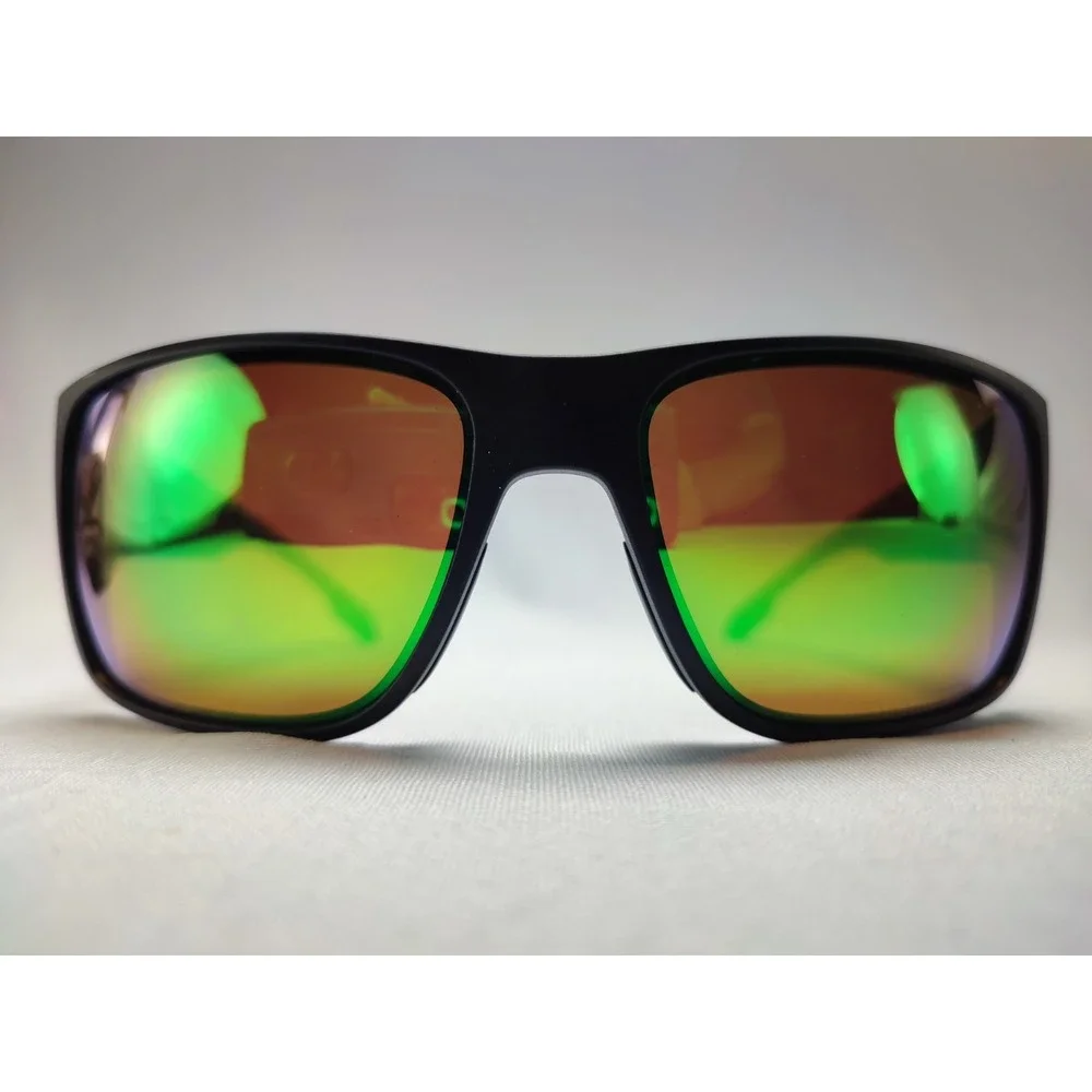 Native Eyewear Badlands Polarized Matte Black Green Mirror Wrap 58-16-125